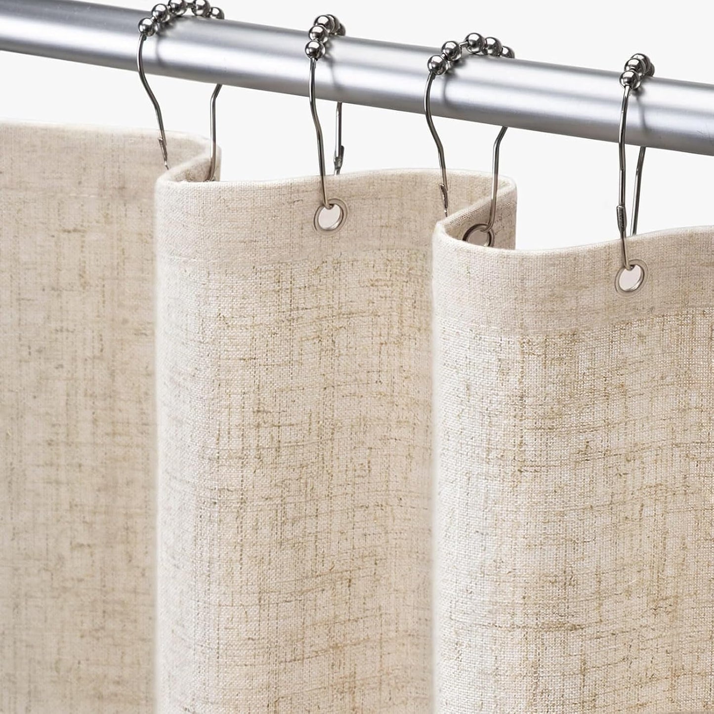 Awellife Extra Width 108 Inch Linen Shower Curtain for Bath