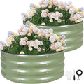 Round Raised Garden Bed 3x3x1ft Galvanized Planter - Safe Edge