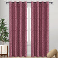 Room Darkening Curtains for Bedroom - Damask Thermal Blackout Drapes