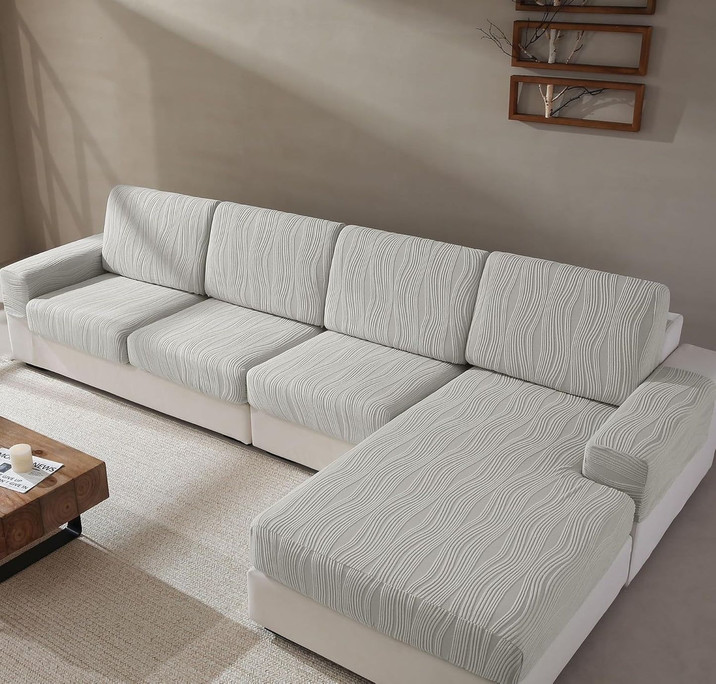 Couch Cushion Covers for L Shaped Sofa, Pet-Friendly Protector