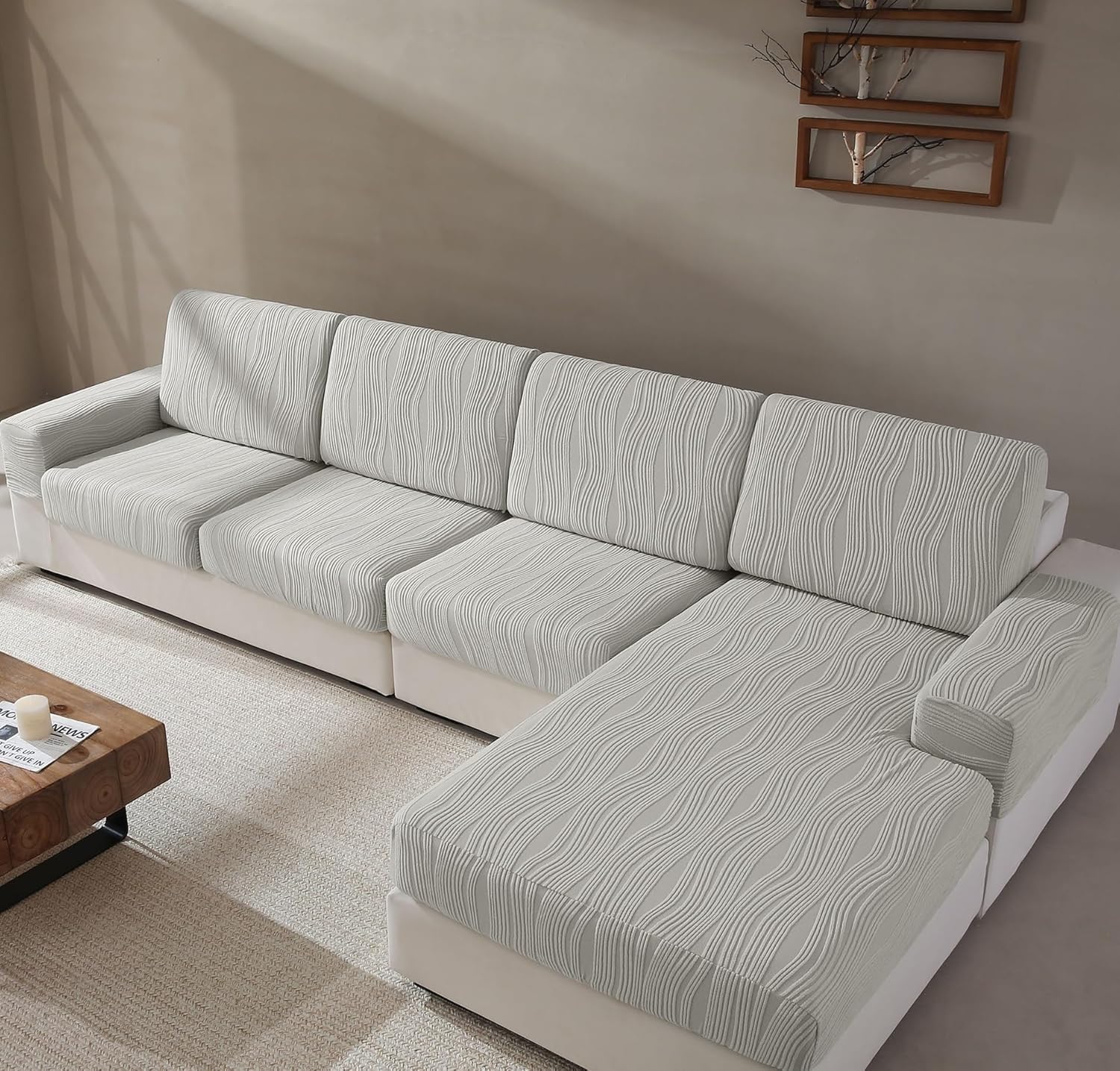 Couch Cushion Covers for L Shaped Sofa, Pet-Friendly Protector