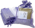 48-Pack Large Linen Burlap & Organza Gift Bags (6.5x8.5 in) - Lavender