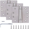 Self Closing Door Hinges 3 Pack 4in x 4in - Adjustable Auto Close