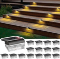 Solar Fence Lights Outdoor - 16 Pack IP55 Waterproof Setp Lights