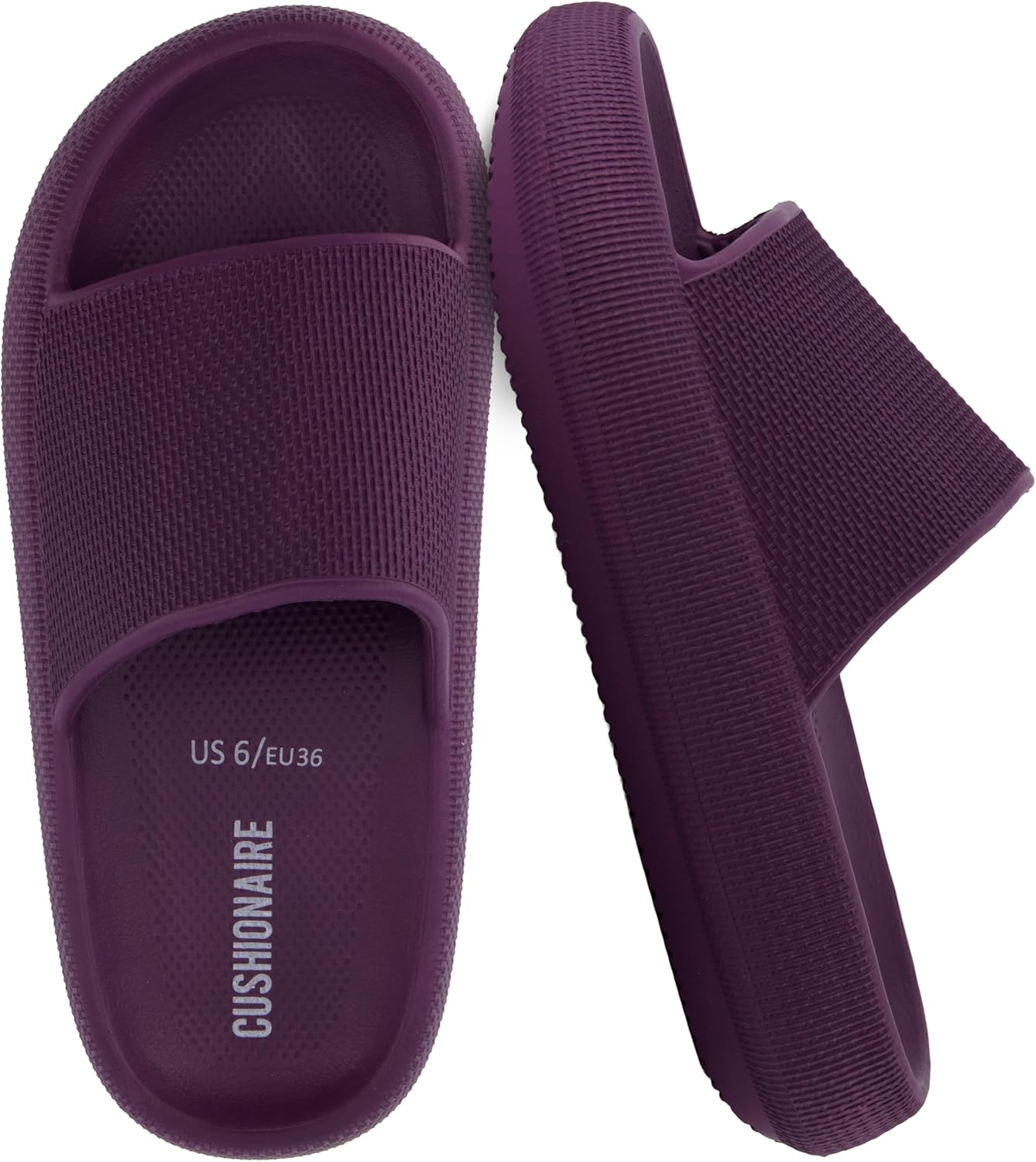 CUSHIONAIRE Feather EVA Slides for Women - Comfortable Slip On