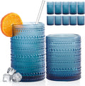 Hobnail Drinking Glasses Set of 12 for Vintage Style Gatherings