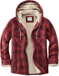 Women's Hooded Plaid Sherpa Lined Full Zip Fleece Jacket - Cozy Fit