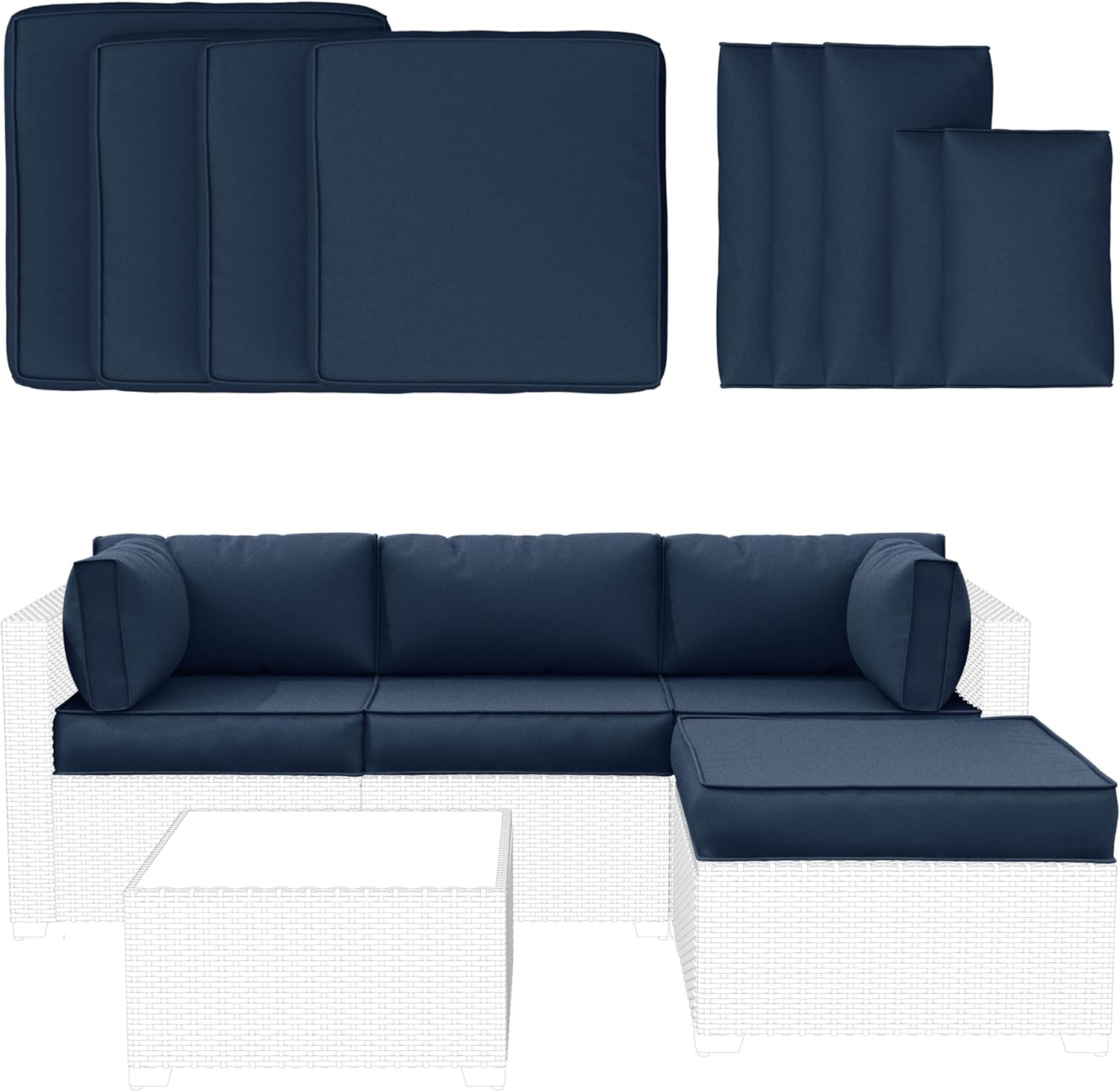 9 Pcs Outdoor Patio Furniture Cushions Covers Replacement Set