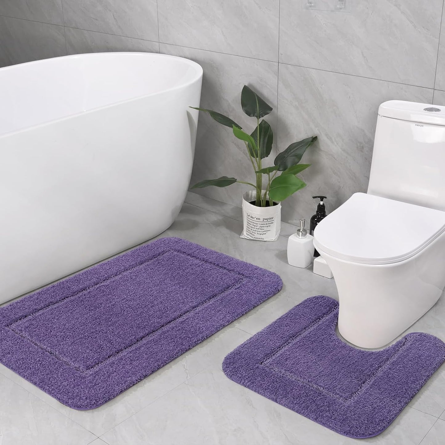 LOCHAS Bathroom Rug Set: Soft, Absorbent 2 Piece Bath Mats