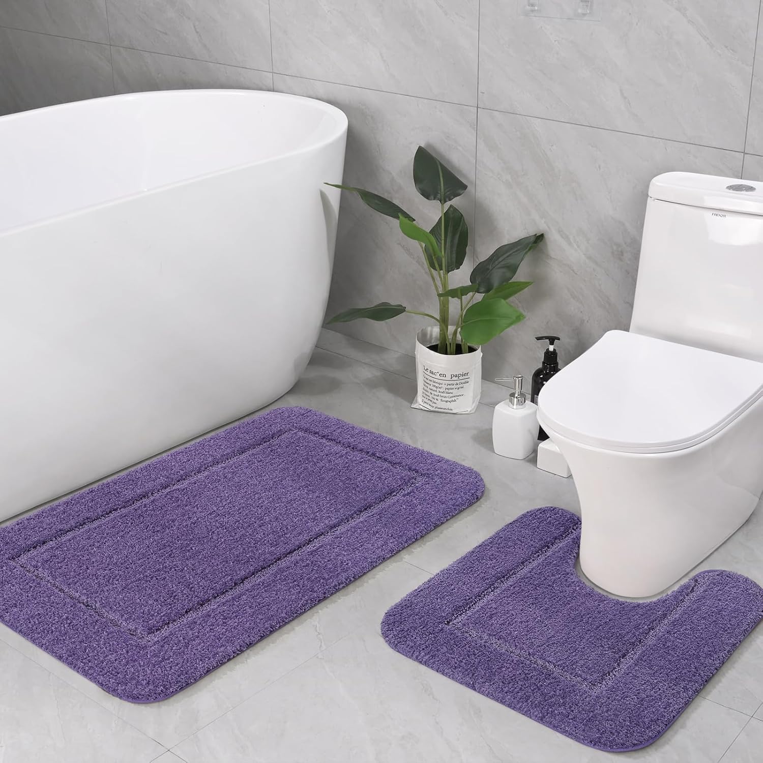 LOCHAS Bathroom Rug Set: Soft, Absorbent 2 Piece Bath Mats