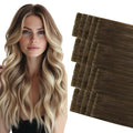 Invisi Edge Tape in Hair Extensions Walnut to Ash Blonde - Seamless