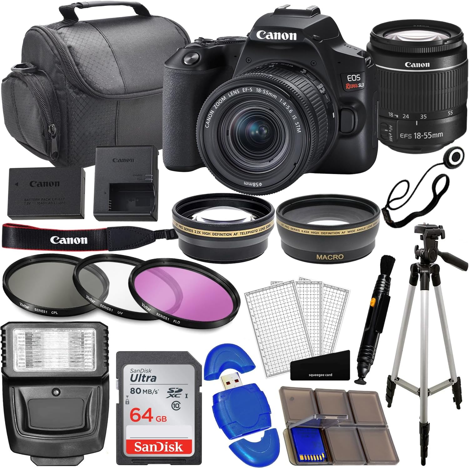 Canon EOS Rebel SL3 DSLR Camera Bundle with 18-55mm Lens Kit