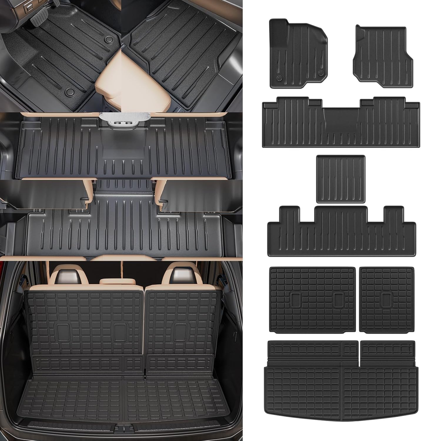 Floor Mats Compatible with 2018-2025 Ford Expedition 7-Seater