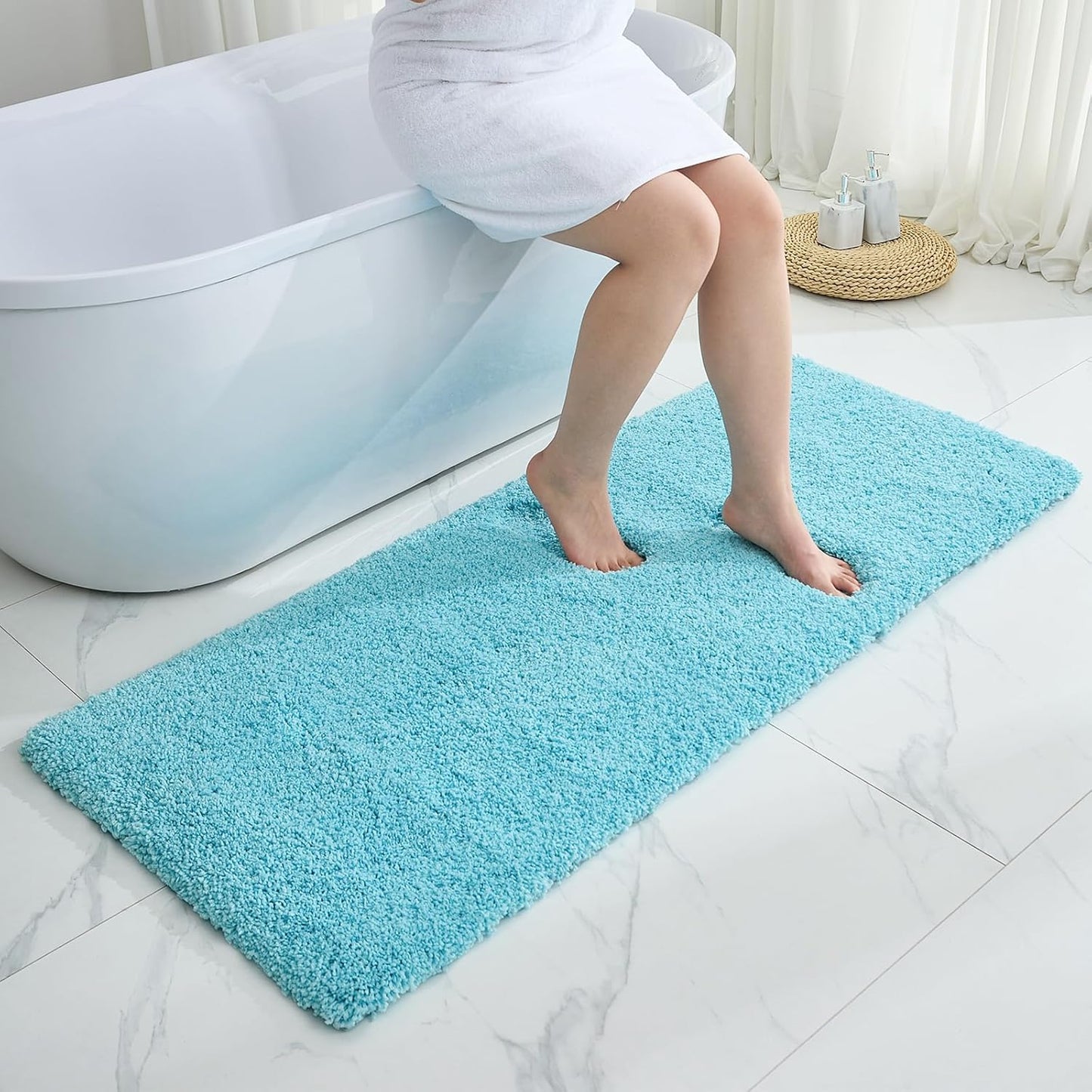 Non Slip Fluffy Bathroom Runner Rug 24x59 for Luxury Bath