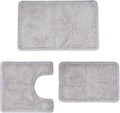 3 Pieces Luxury Bathroom Rug Set with U-Shape Toilet Rug - Ultra Soft
