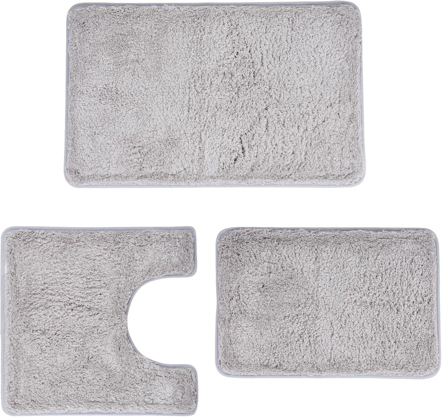 3 Pieces Luxury Bathroom Rug Set with U-Shaped Toilet Rug