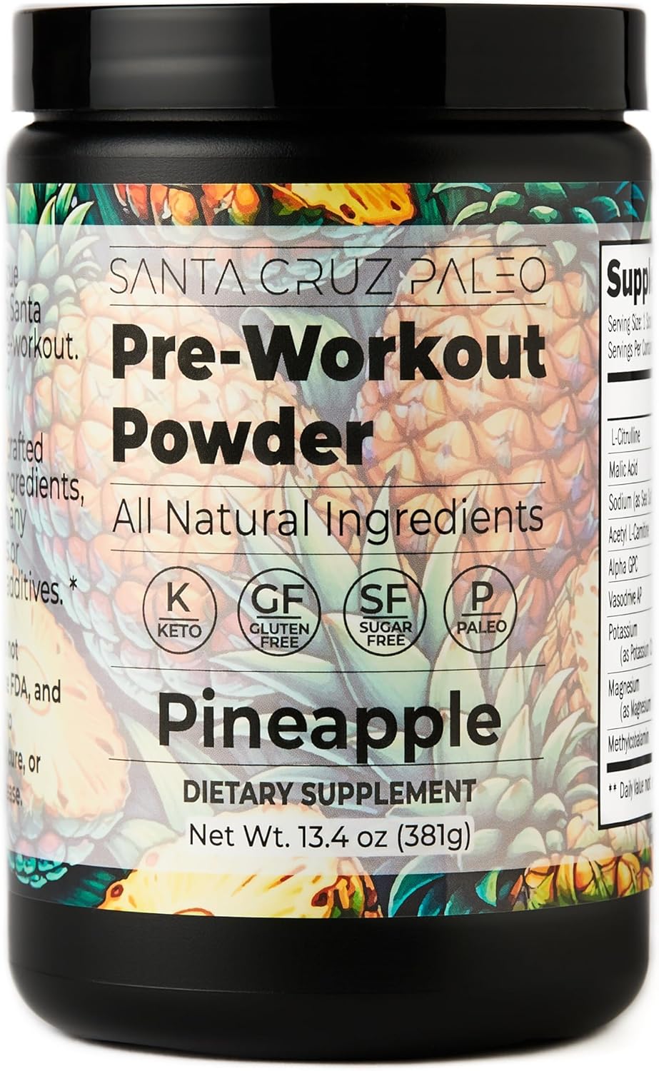 Santa Cruz Paleo Pre Workout Powder for Hydration & Energy