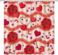 Valentine's Shower Curtain Red Rose Heart Floral 70in x 70in