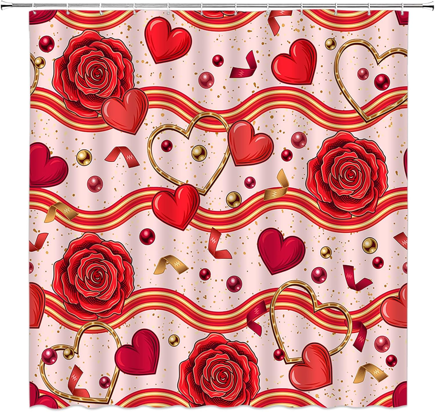 Romantic Red Rose Shower Curtain - Vintage Floral Beauty