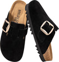 Suede Clogs for Women Leather Slip-on Mules - Comfortable All-Day soft