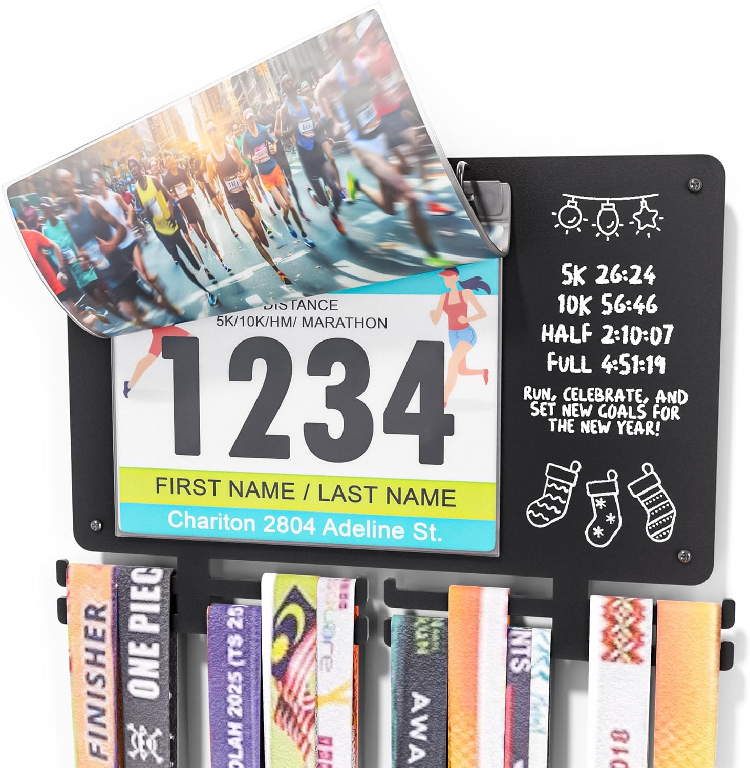 Medal Hanger Display for Runners - Stylish Race Bib Holder