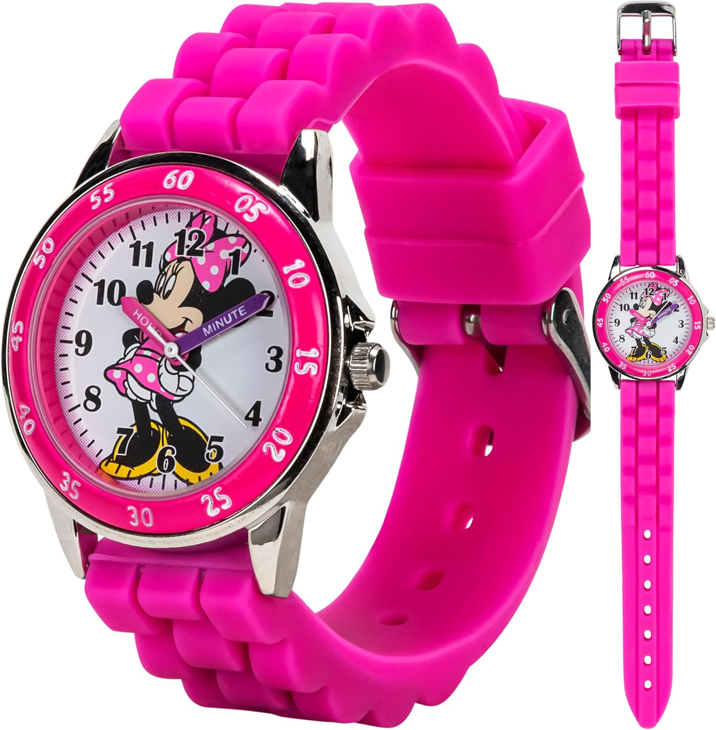 Girls' Minnie Mouse Time Teacher Watch - Easy Analog Learning
