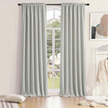 Light Grey Blackout Curtain Panels 52 W x 96 L - Triple Weave Thermal