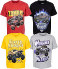 Monster Jam Boys Graphic Tee 4-Pack - Bright Short Sleeve Set