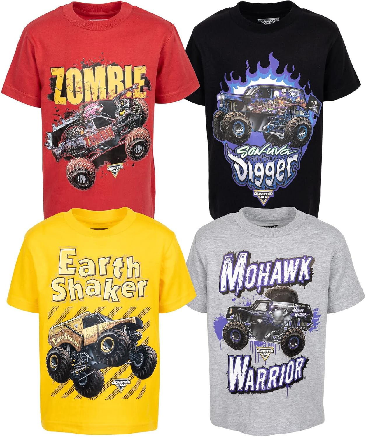 Monster Jam El Toro Loco Zombie T-Shirt 4 Pack for Kids