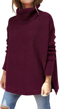 Oversized Turtleneck Batwing Sleeve Tunic Sweater - Cozy Fall Staple