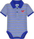 Creative Knitwear College Baby Striped Polo Bodysuit (Style 9W5K)