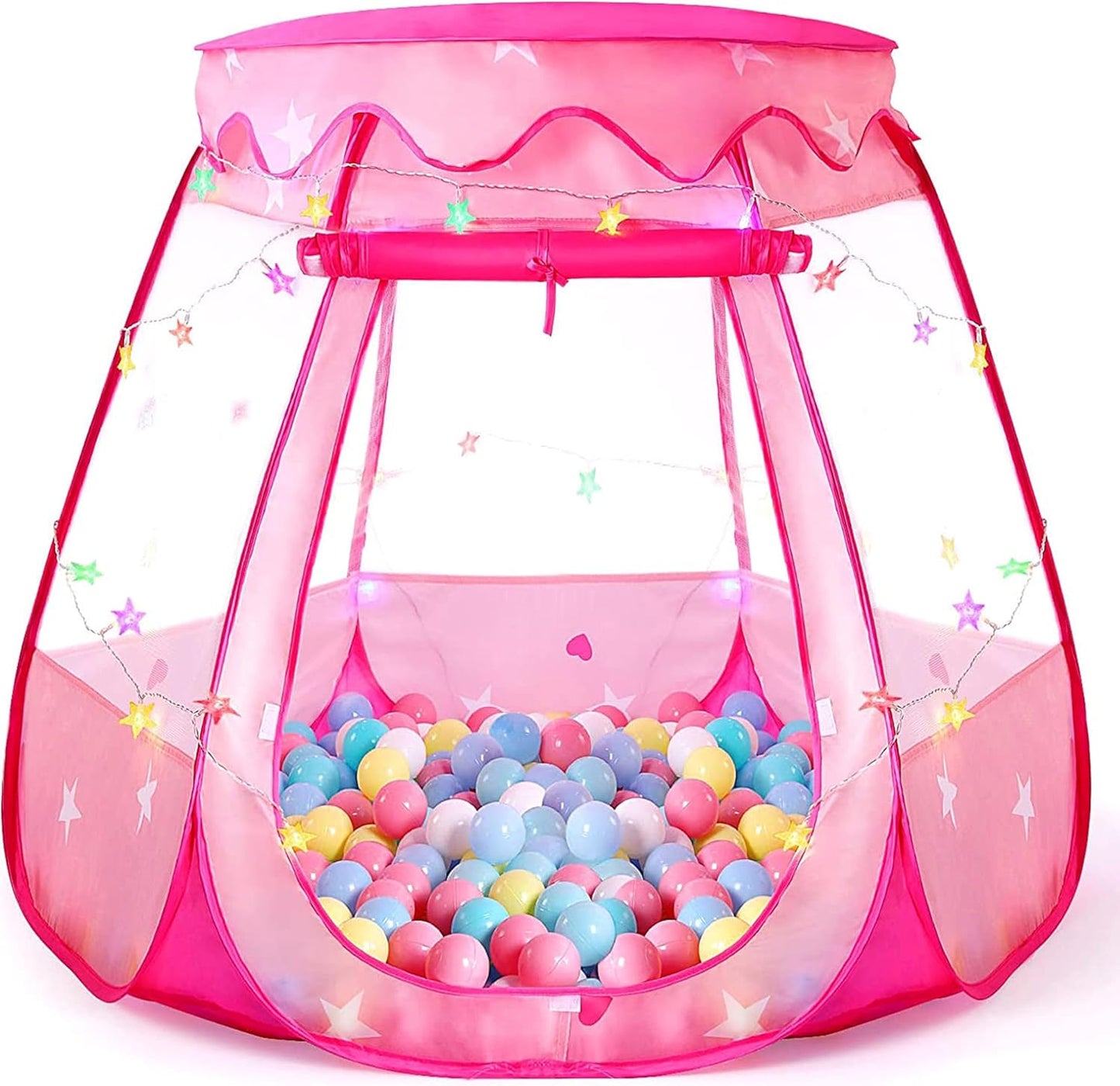 Portable Princess Tent with Star Lights - Perfect Gift for Young Princesses!