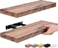 Floating Shelves for Wall Storage - SpaceSaving Mahogany 2 Pack