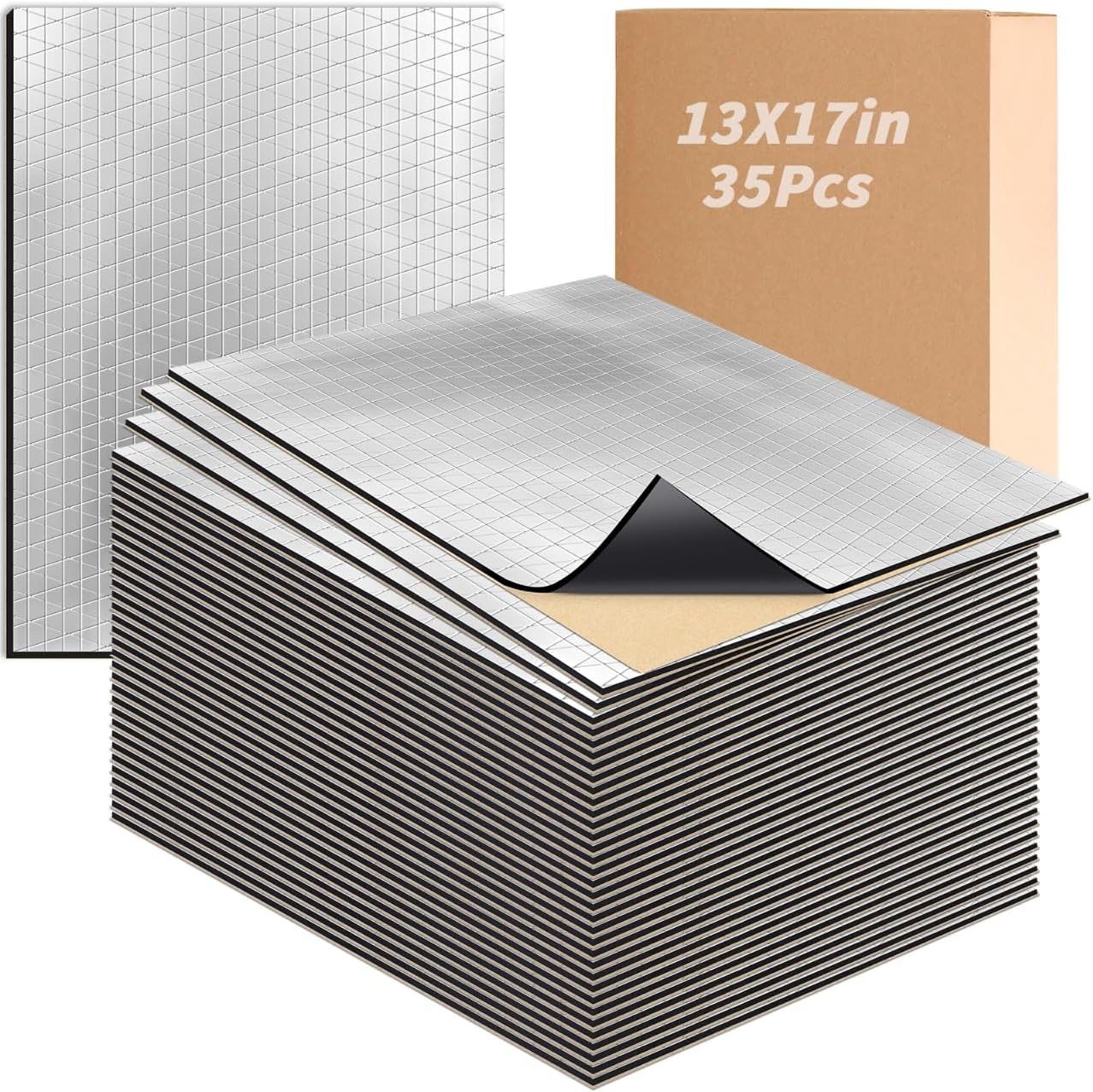 35 PCS Car Sound Deadening Material Mat for Ultimate Noise Control