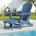 Blue Oversize Adjustable Folding Adirondack Chair with Ottoman - 380