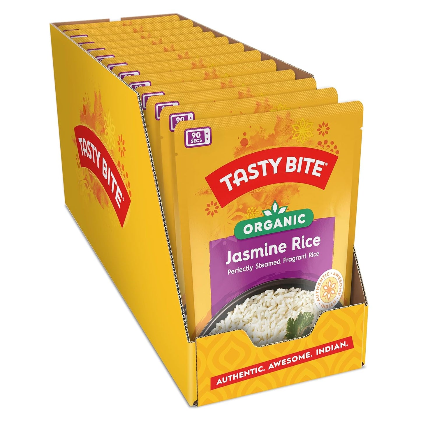 Tasty Bite Jasmine Rice - Microwaveable Cooked Rice Pack of 12