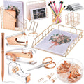 Yaomiao 13-Piece Desk Accessories Kit - Rose Gold Organizer Set