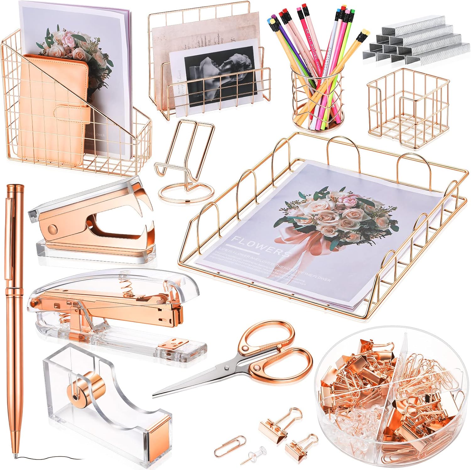 Yaomiao 13 Pcs Desk Accessories Kit for Stylish Organization