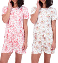 Ultra Soft Womens Pajama Set Short Sleeve and Shorts - 2 Pack