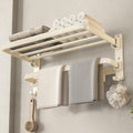 VOLDRA 24-Inch Towel Shelf with Bar and Hooks - Space-Saving Bathroom