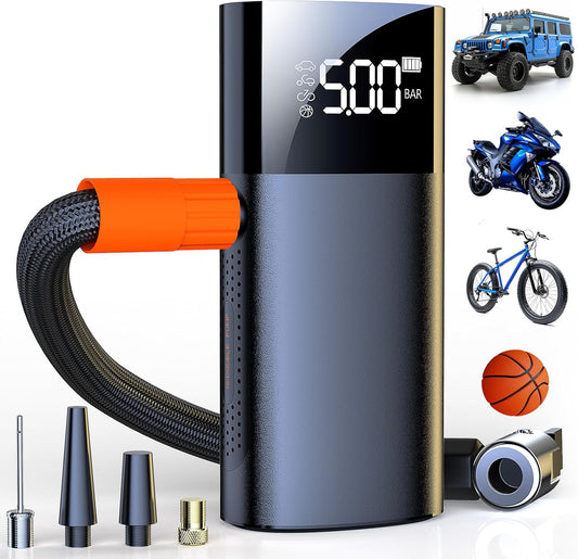Speedy Tire Inflator Pump - 2x Faster, Cordless, 150PSI, LED Light 