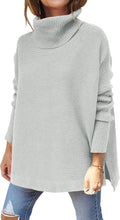 Oversized Turtleneck Batwing Sleeve Tunic Sweater - Cozy Fit