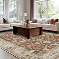 WITSHOCK 9x12 Area Rug Red - Machine Washable, Non-Slip Vintage Look