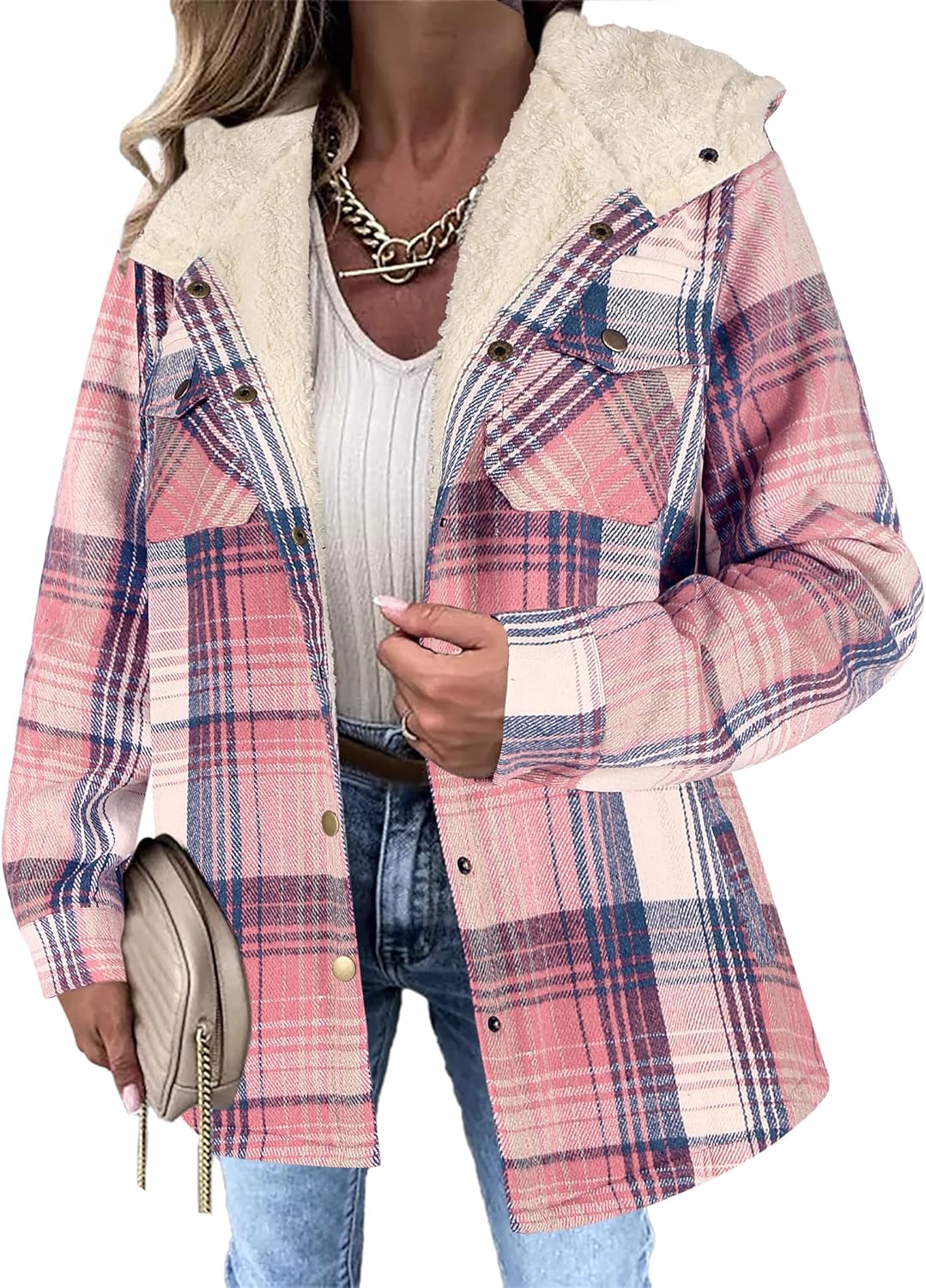 Zeagoo Womens Plaid Shacket Jacket for Stylish Fall Fashion