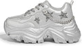 Chunky Platform White Leather Sneakers for Women - Comfortable 3in on
