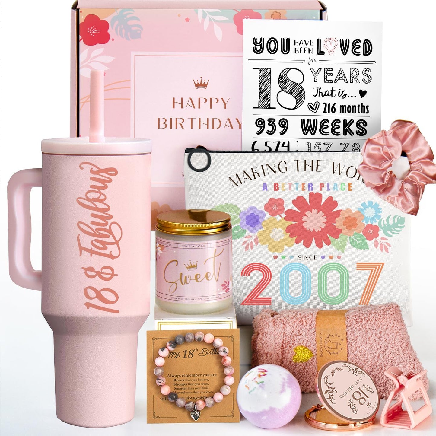 Unique 18th Birthday Gifts for Girls - 11 Piece Gift Set
