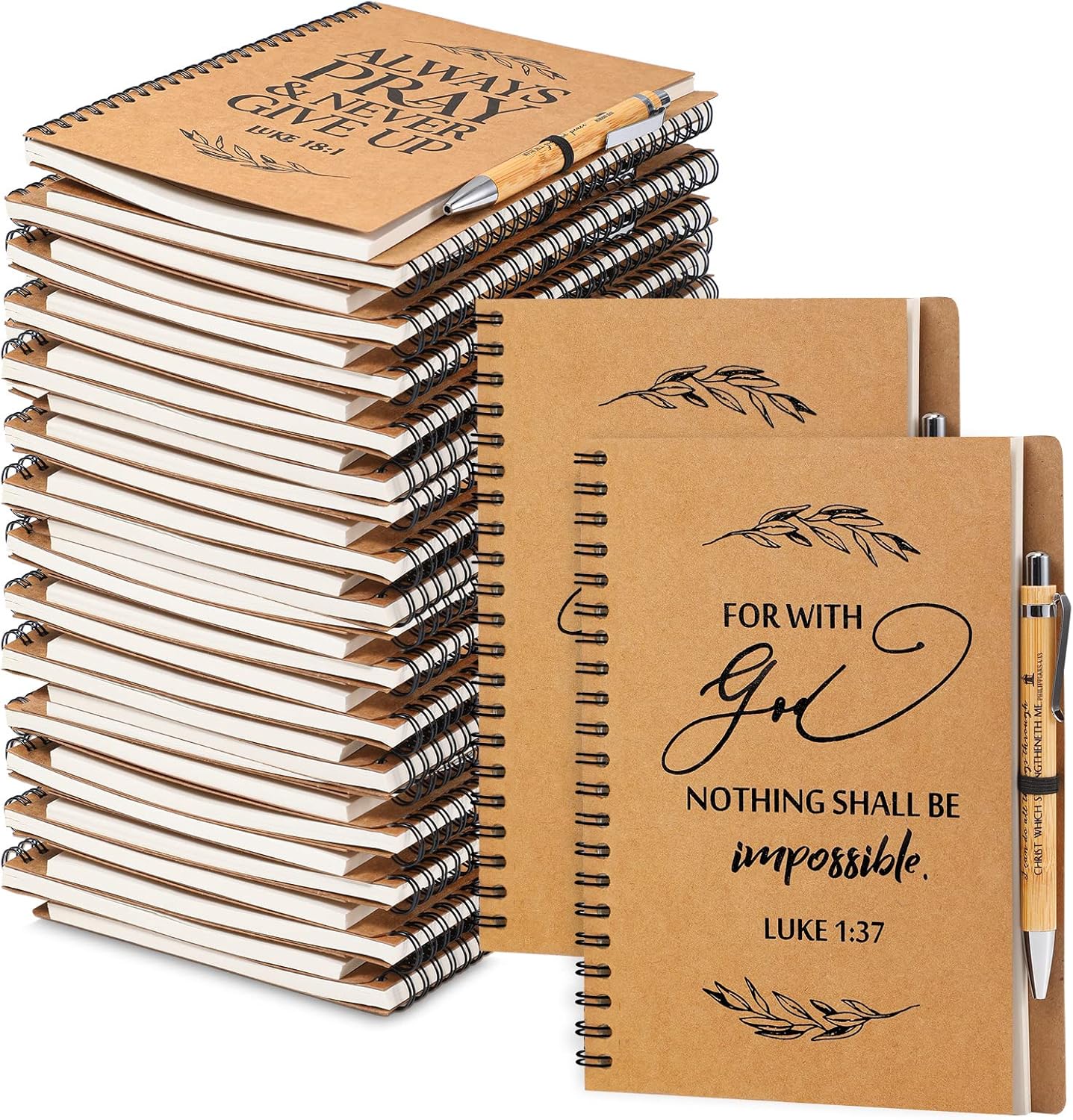 Christian Gift Bulk A5 Spiral Notebook Set with Pens for Women