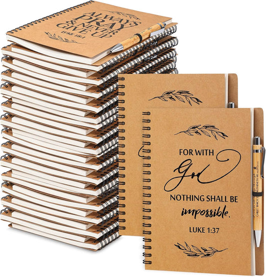 Christian Gift Bulk A5 Spiral Notebook Set with Pens for Women