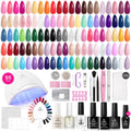 Beetles Gel Nail Polish Kit with UV Light and 55 Colors