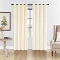 SMILETIME Ivory White 72 in Velvet Curtains with Grommet - Insulated